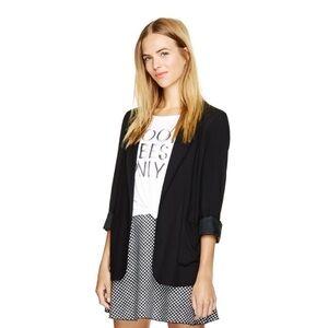 Talula Aritzia Kent Navy Notched Lapel Open Front Blazer Suit Jacket‎ Women's 10